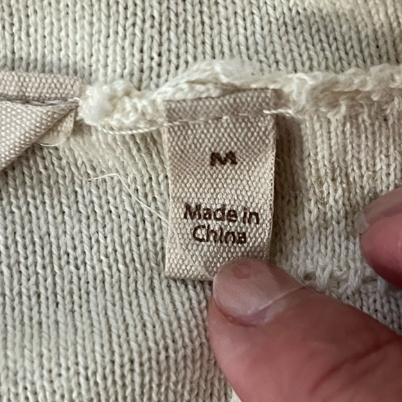 Soft Surroundings Cotton Knit Cowl Neck Sweater Tunic Cream Size Medium - Picture 8 of 12